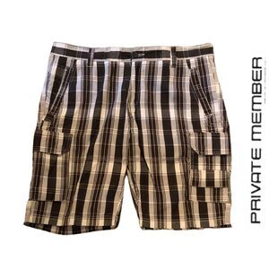 Private Member Plaid Cargo‎ Shorts - Size 38